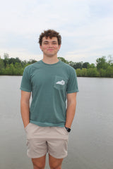 Barren River Lake Map Comfort Colors Pocket T-Shirt
