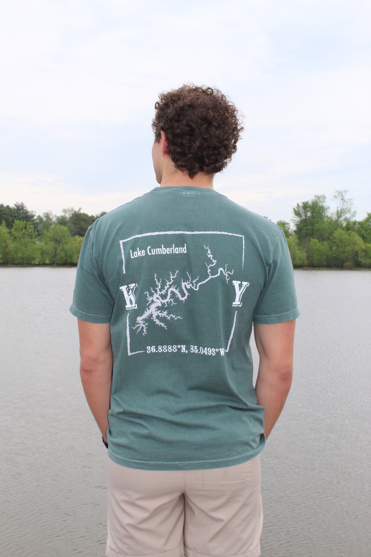Lake Cumberland Map Comfort Colors Pocket T-Shirt