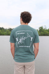 Dale Hollow Lake Map Comfort Colors Pocket T-Shirt