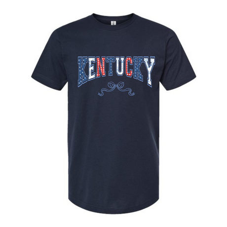 Kentucky Patriotic Pattern and Bow T-Shirt