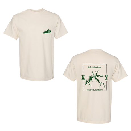 Dale Hollow Lake Map Comfort Colors Pocket T-Shirt