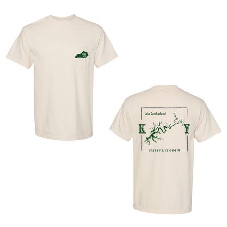Lake Cumberland Map Comfort Colors Pocket T-Shirt