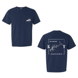 Lake Cumberland Map Comfort Colors Pocket T-Shirt