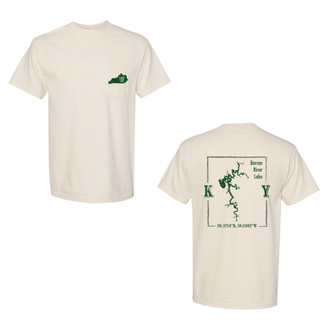 Barren River Lake Map Comfort Colors Pocket T-Shirt