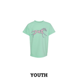 Floral Racehorse Comfort Colors Youth T-Shirt