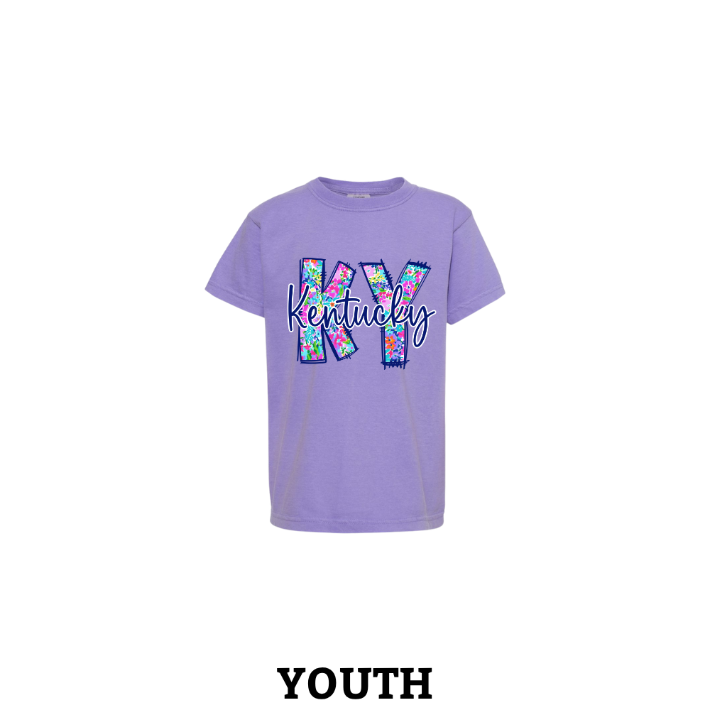 KY Spring Floral Comfort Colors Youth T-Shirt