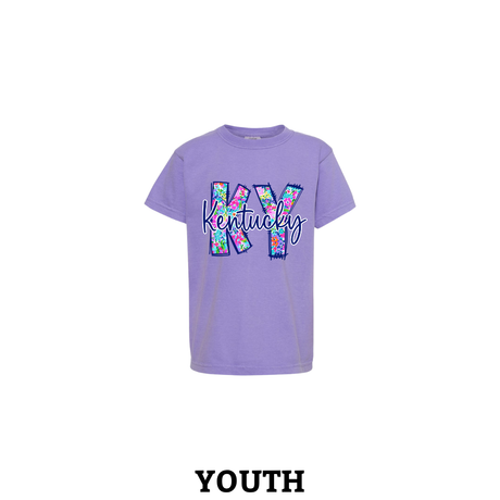 KY Spring Floral Comfort Colors Youth T-Shirt