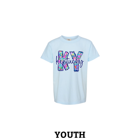 KY Spring Floral Comfort Colors Youth T-Shirt