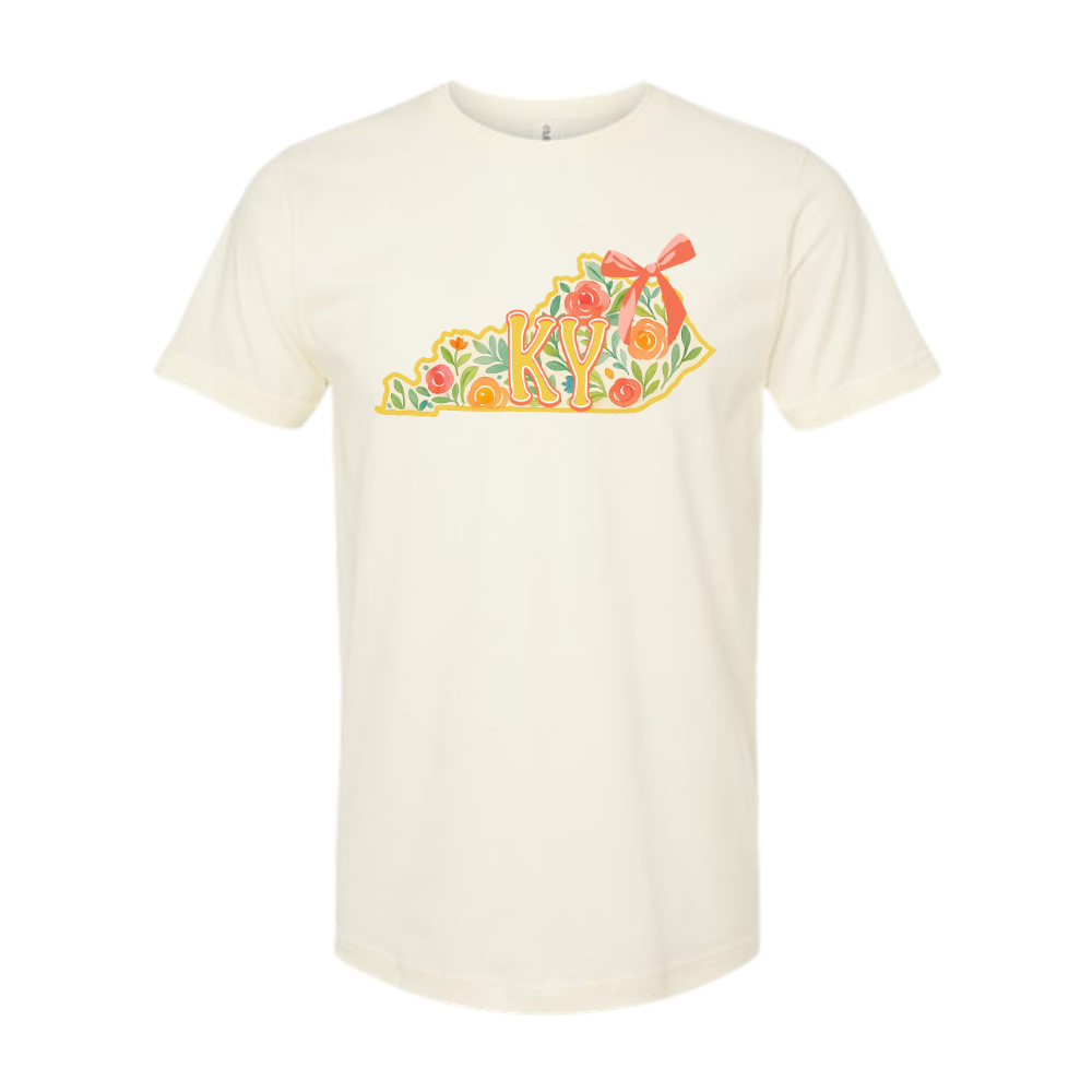 KY Fall Floral Bow and State T-Shirt