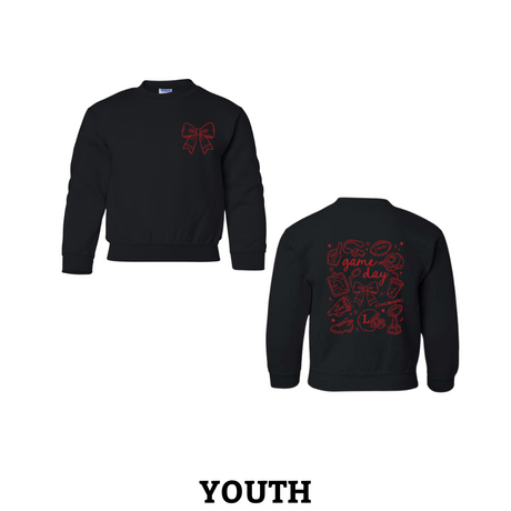 L Game Day Doodle Youth Crewneck