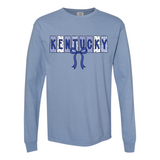 Kentucky Pattern Bow Comfort Colors Long Sleeve T-Shirt