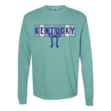 Kentucky Pattern Bow Comfort Colors Long Sleeve T-Shirt