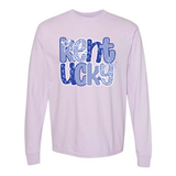 Kentucky Stacked Pattern Comfort Colors Long Sleeve T-Shirt