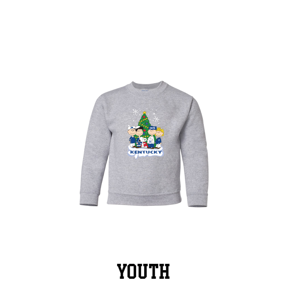 Kentucky Peanuts Christmas Youth Crewneck